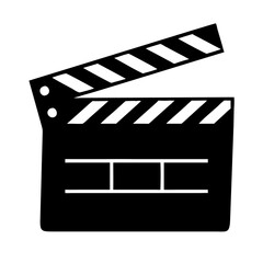 Fototapeta premium a movie clapperboard on isolated background, ready for filming. It is black and white vector illustration