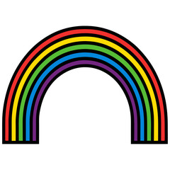 Fototapeta premium a vibrant rainbow arching across a clear, light background, showcasing its colorful bands. vector illustration