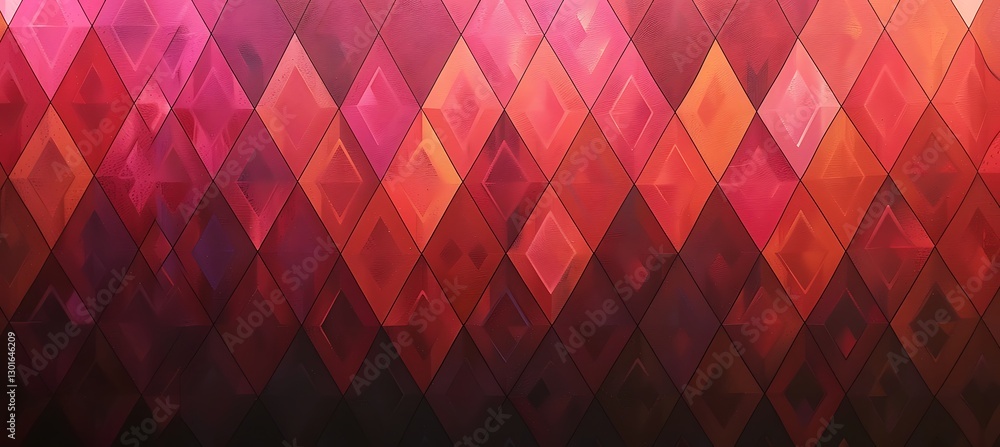 Poster abstract backdrop featuring a rhombus grid with a blended gradient of red and maroon colors