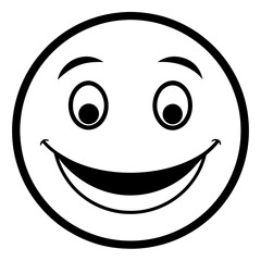 Fototapeta premium a simple, clean, and happy smiling face illustration. This timeless symbol expresses positivity, joy, and friendliness vector illustration