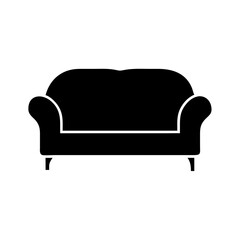 a silhouette of a comfy sofa, perfect for relaxation in the living room vector illustration