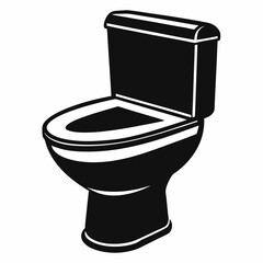 a monochrome illustration of a toilet vector illustration