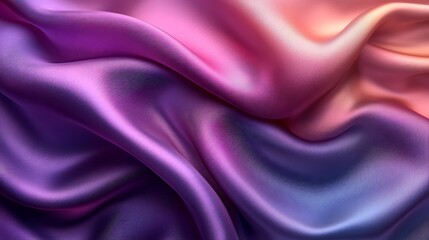 Obraz premium Close-up view of elegant flowing fabric in vibrant purple, pink, and orange colors