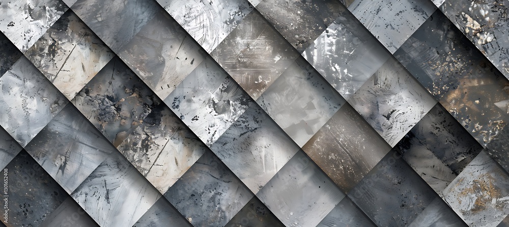 Poster rhombus grid background with rusty gray and black shades, creating a modern and abstract geometric b