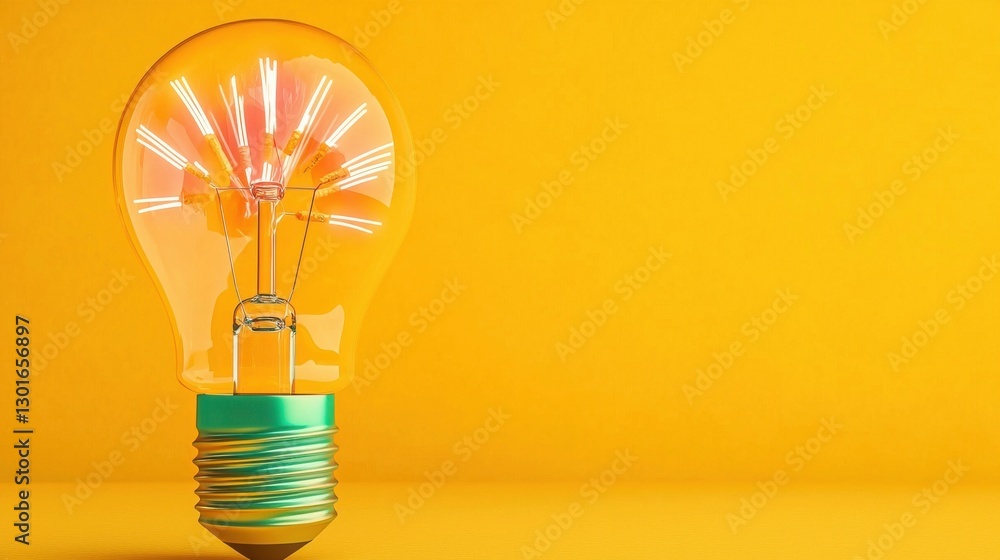 Poster glowing light bulb a symbolic representation of innovation creativity and the spark of new ideas thi