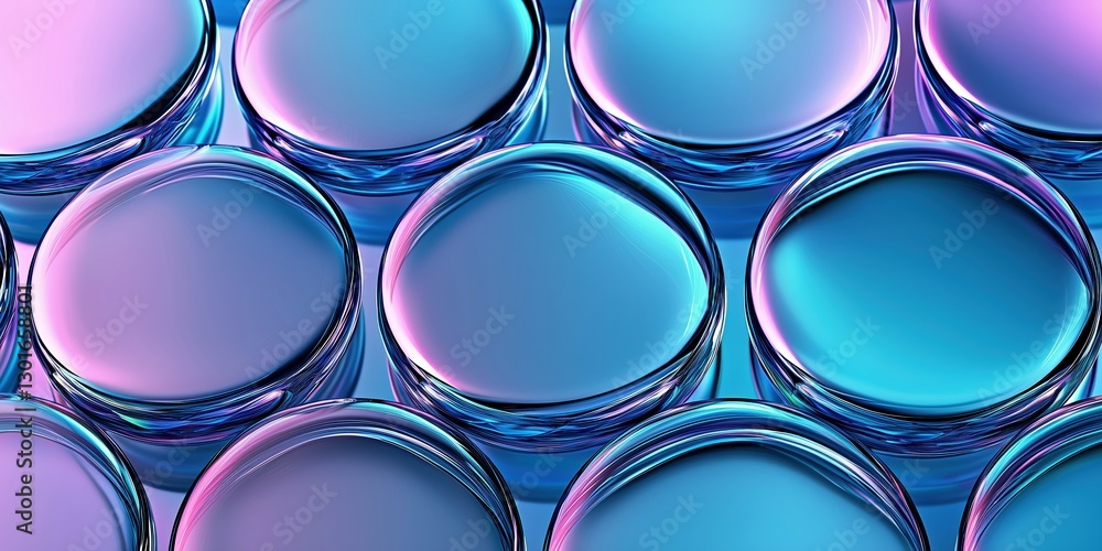Poster colorful glass spheres arranged in an abstract pattern creating a vibrant visual effect