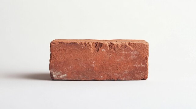 Fototapeta Single red brick on white background (2)