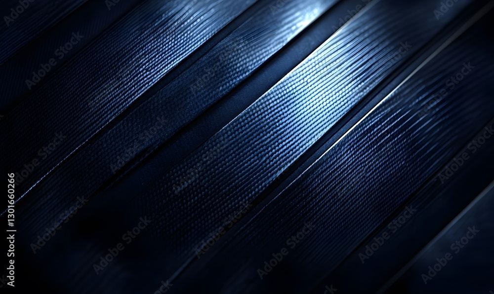 Poster dark blue carbon fiber texture with diagonal pattern and light reflection