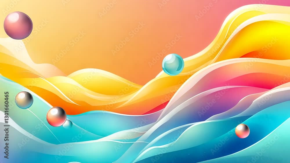 Aufkleber abstract motion background with colorful waves and sphere in an dynamic illustration
