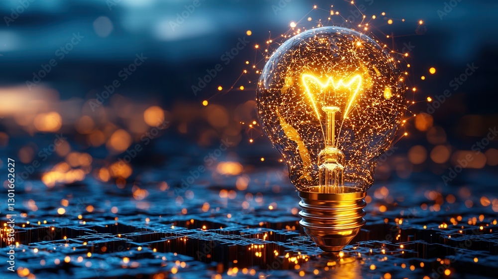 Poster glowing algorithmic maze of illuminated spheres symbolizing innovative technology and ideas a comple