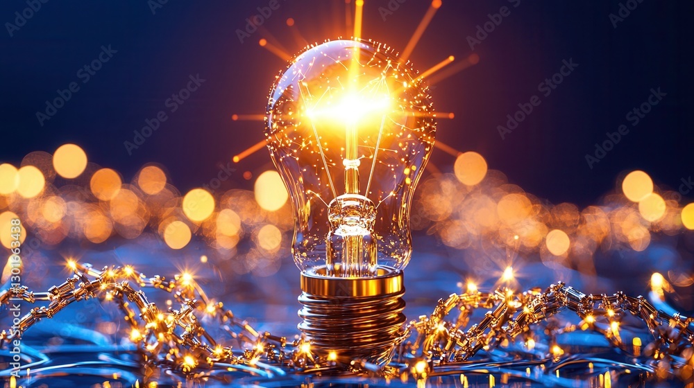 Poster radiant geometric illumination exploring the luminous potential of innovation and design through a c