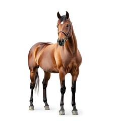 Obraz premium Majestic Brown Horse Standing Elegantly in Studio Light