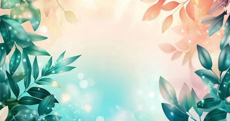 A beautiful watercolor painting of leaves set against a blurred background