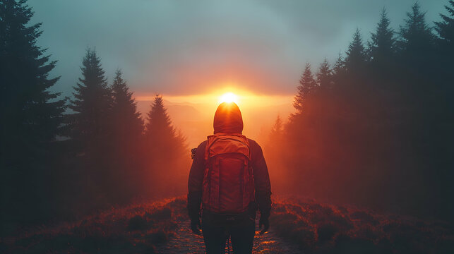 Misty Mountain Sunrise Encounter