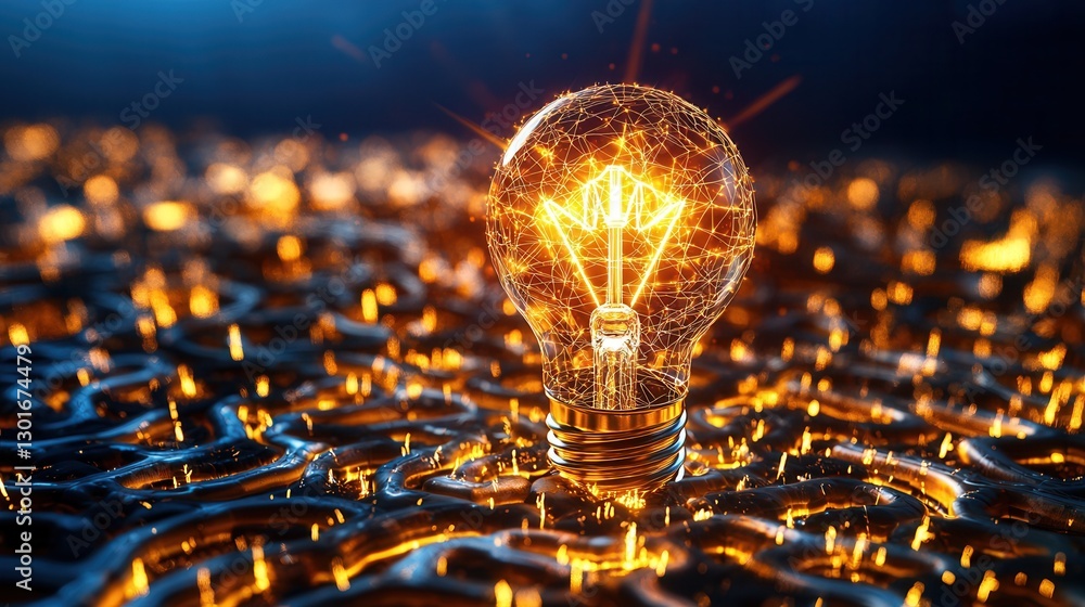 Aufkleber glowing light bulb a generative concept depicting creativity innovation and ingenuity this image sho
