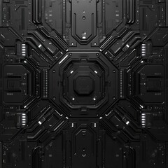 Circuit board futuristic technology background. 3d rendering black and white