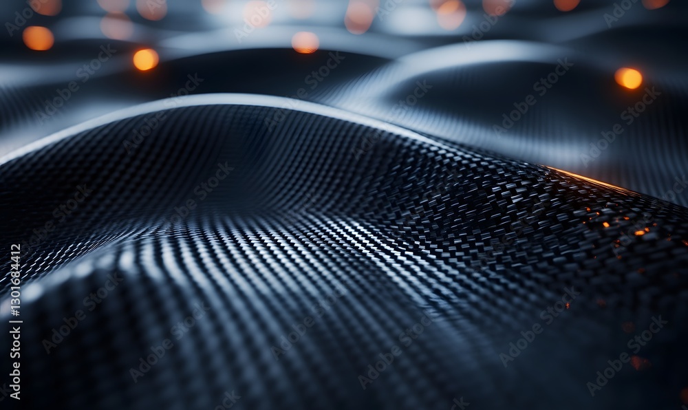 Poster abstract carbon fiber surface with glowing bokeh background for modern design