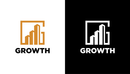 minimal growth logo design template. abstract shapes logo design graphic vector illustration. Symbol, icon, creative.