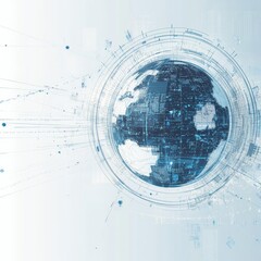 Obraz premium Abstract technology background with globe. Vector illustration. Eps 10 file.