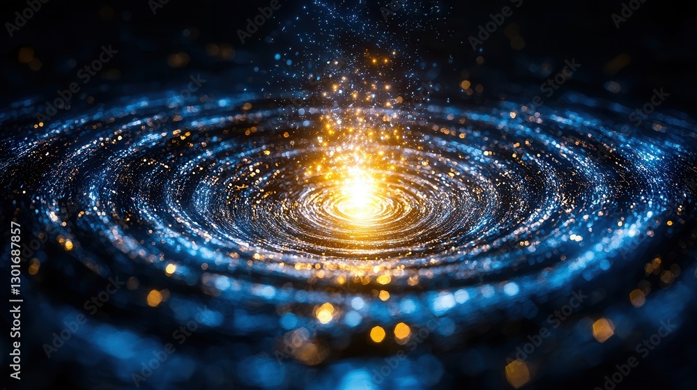 Poster a visually captivating and mesmerizing abstract digital artwork featuring a maze like swirling vorte