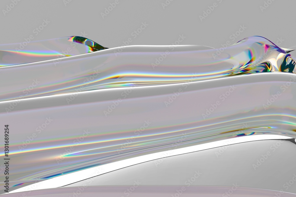 Aufkleber flowing, iridescent surface with rainbow reflections creates a mesmerizing wave-like pattern in this