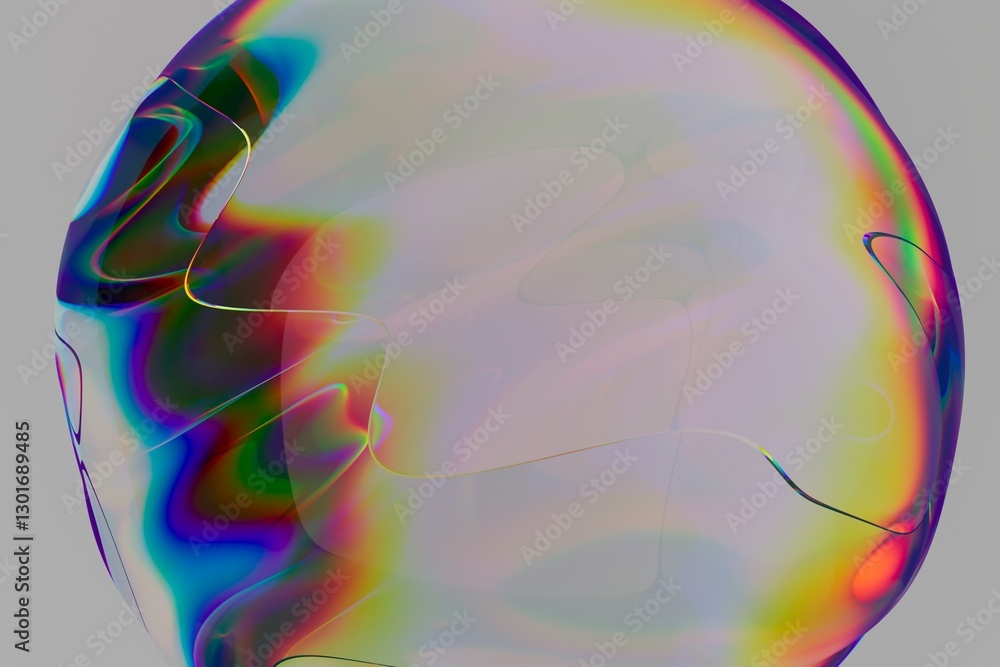 Poster smooth surface with a radiant gradient of rainbow hues forms a gentle, ethereal glow in this abstrac