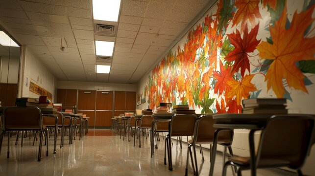 An educational setting with AI-powered tutors providing customized learning, illustrated in flat colors