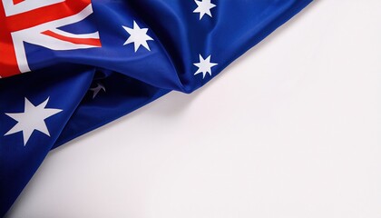 Australian flag draped on a white surface showcasing national pride and identity