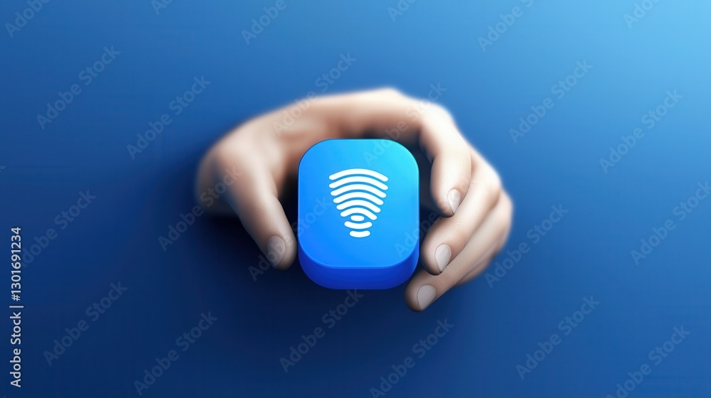 Poster secure your digital identity protecting your personal data in the digital age with biometric authent