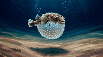 Fototapeta premium Pufferfish under the water