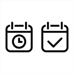 Calendar Schedule and Task Completion, Minimalist Outline Style for Planning and Productivity