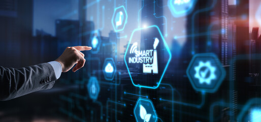 Fototapeta premium Smart industry. Technology process automation concept
