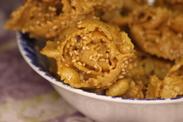 Sweet Moroccan Cookie Chebakia Close Up