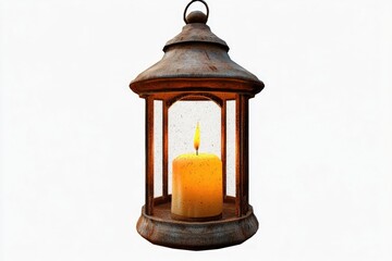 Burning candle lantern generative design