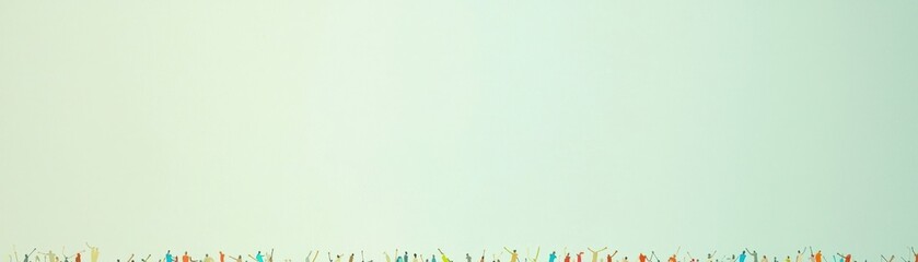 Light green background with small colorful shapes