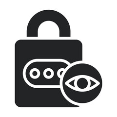 Show Password Icon Glyph Style. Vector Illustration For Graphic Design