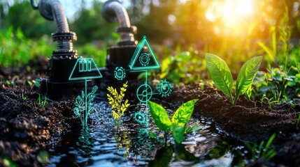 An innovative biofuel processing plant featuring advanced sustainable energy solutions eco friendly technologies and cutting edge data analytics for a greener future