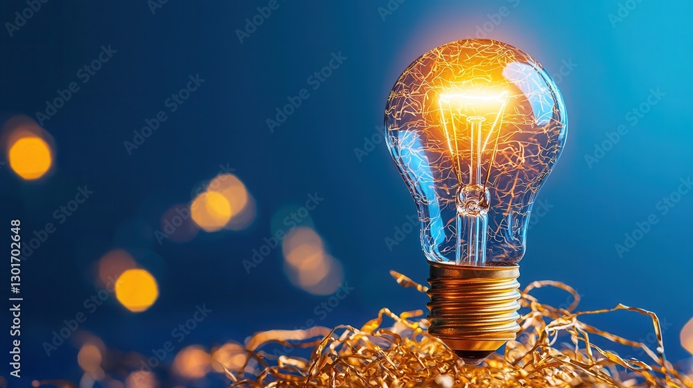 Aufkleber glowing bulb lighting up an intricate maze design concept for creativity and innovation symbolic rep