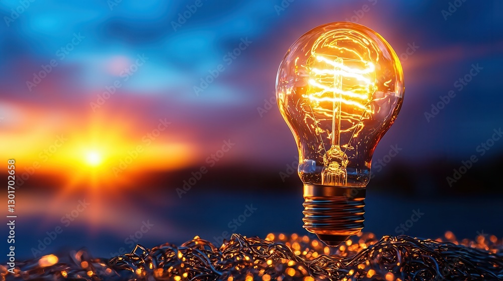 Poster intricate maze design lit by a glowing bulb positioned in a captivating atmospheric environment show