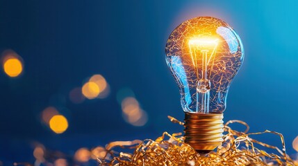 Glowing Bulb Lighting up an Intricate Maze Design Concept for Creativity and Innovation   Symbolic representation of problem solving breakthrough ideas