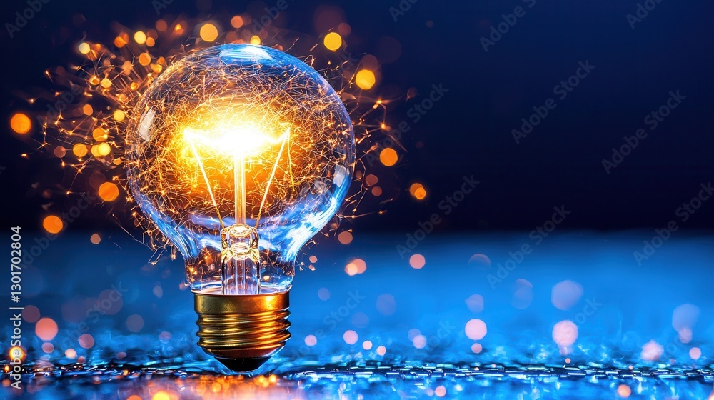 Poster intricate maze of glowing light a captivating digital artwork exploring innovation and technology th