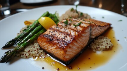 Grilled Salmon with Asparagus and Quinoa: A Culinary Delight