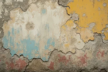 Keuken achterwand Verweerde muur Textured Aged Wall with Cracked Paint and Faded Colors  © Anarkali Art
