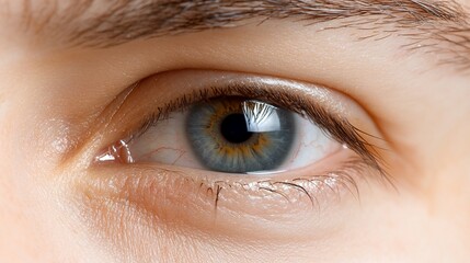 Fototapeta premium Close-up human eye, iris detail, healthcare