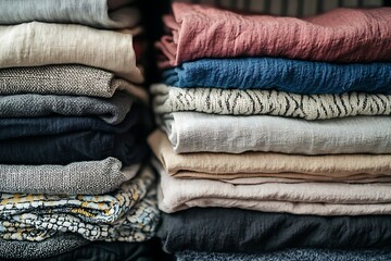 Stacked Fabrics in a Stylish Home Wardrobe