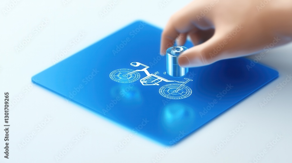Aufkleber an engineer or scientist interacting with a futuristic holographic touchscreen interface the image d