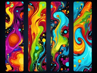 Obraz premium Swirl paint mix vertical format background. Color flow