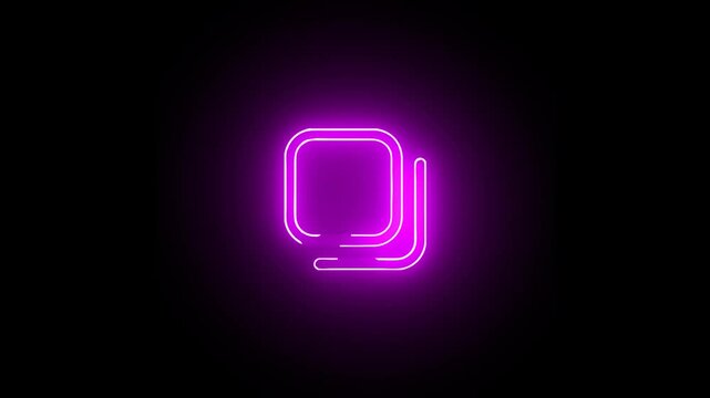 Neon copy-paste icon animation on black background,chroma&nbsp;key
