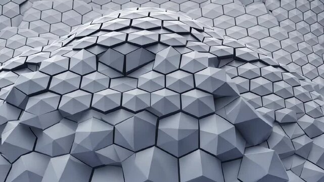 futuristic abstract 3d hexagonal surface with metallic texture creating a modern and high-tech geometric background
