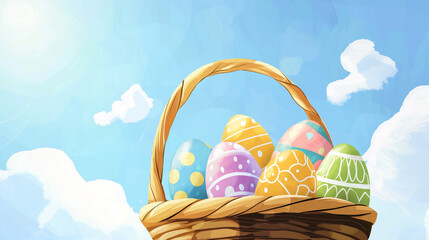 easter eggs in basket
